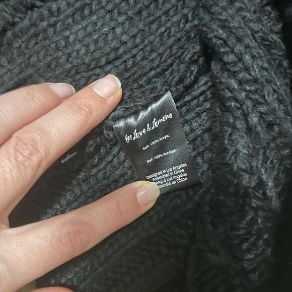 COPY - For Love & Lemons Quinn One Shoulder Sweater in Black Size 2X - Picture 7 of 9